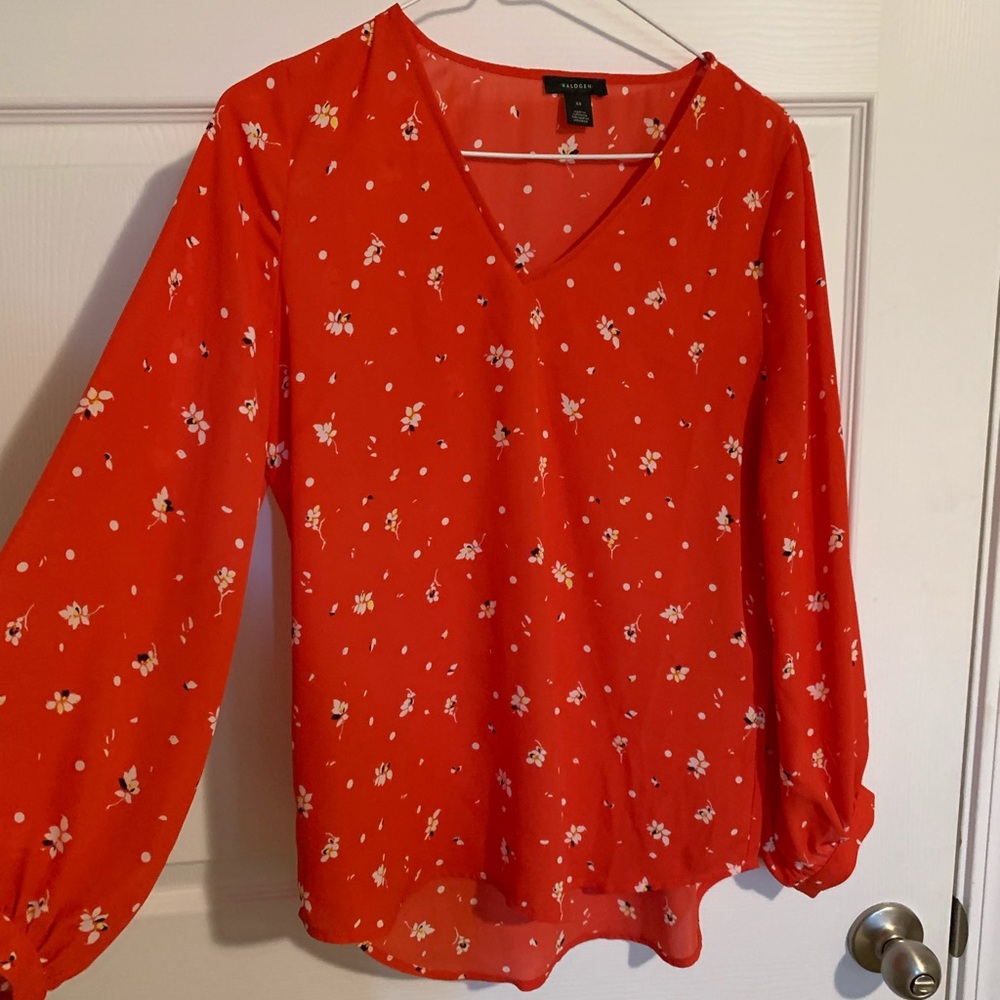 Halogen Petite Red floral top